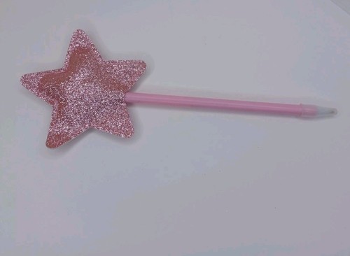 Pink puffy glitter - puffy, star