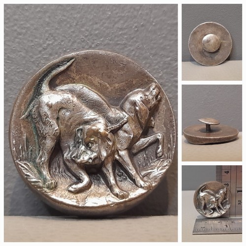 Vintage hunting dog - vintage, button