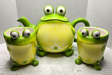 Frog Teapot and Two Tea Cups