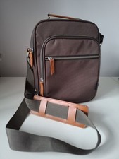Brown Cordura Unisex Flight Travel Shoulder Cross Body Bag 