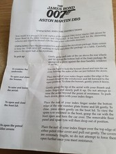 DANBURY MINT ASTON MARTIN DB5 JAMES BOND CARE INSTRUCTIONS PAMPHLET 