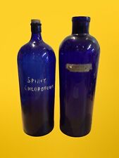 2x Antique Cobalt Blue