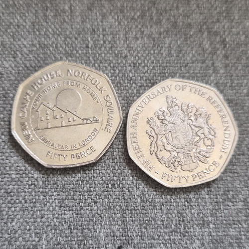 Rare territory 50p coin pair - 50p,
