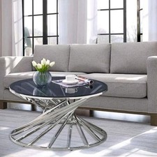 Luxury Silver Round Sofa Side