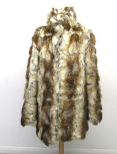 EDINA RONNAY Size 14 Women's Multicoloured Faux Fur High Neck Coat. Pre Loved
