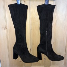 Knee High Faux Suede Black