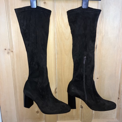 Knee high faux suede black - knee,