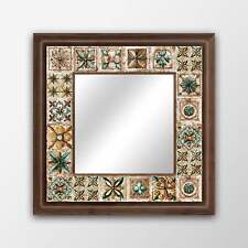 Mosaic Handmade Mirror Natural Stone Mosaic Tile Wooden Frame Home Art Deco
