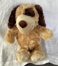 HARRODS cuddly puppy dog 11" gold brown soft toy comforter plush