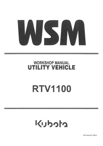 Kubota utility vehicle - kubota, rtv1100