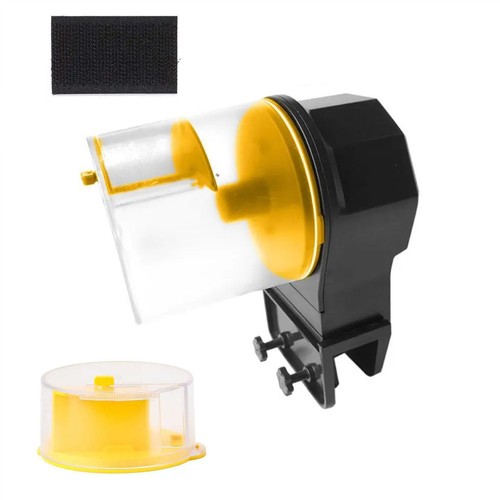 Yellow aquarium fish feeder - yellow,