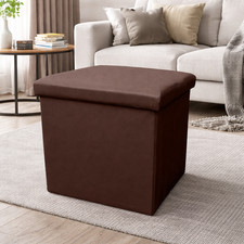 Faux Leather Ottoman Storage