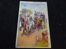 Gems of Art Series Artist Signed horse Carriage Dog Greetings Postcard - 110314