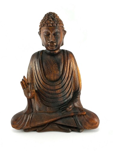 Wooden seated buddha 15cm - buddha,