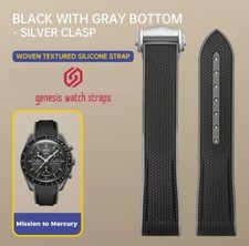 BLACK MISSION TO THE MOON RUBBER STRAP OMEGA X SWATCH SPEEDMASTER MOONSWATCH