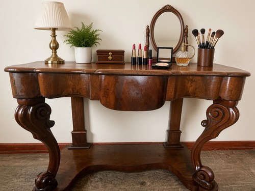 Antique mahogany veneer solid - antique,
