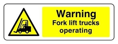 Warning fork lift trucks - warning,