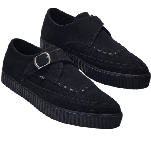 Black suede monk buckle - monk,