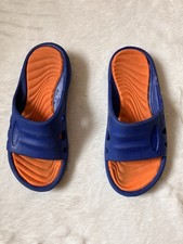 Kids Slide Sandals EU 31 / UK 12.5 | Blue & Orange Slip-On Summer Shoes