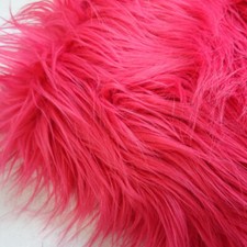 Luxury Fur Fabric- Approx 75mm Long Pile- Cerise- 150cm/59" Wide- £18.99mt