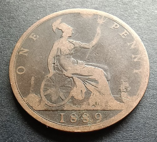 1889 one penny queen - penny,