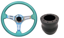 Mint Green Chrome TS Steering Wheel for Volkswagen VW Lupo 1998-2000 boss kit