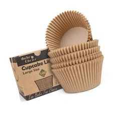 100pcs Jumbo Cupcake Liners for Baking, Natural Jumbo Muffin Liners, Unbleach...