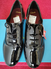 Clarks Girls Ladies Black Patent School Shoes Formal Lace UK 7 F 8E EU 41  NEW