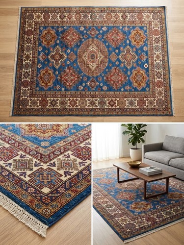 Handmade kazak afghan rug - handmade,