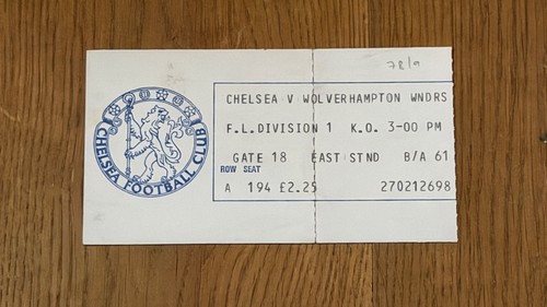 Ticket 1978 chelsea v - ticket,