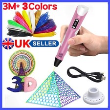 3D Printing Pen Set Doodle Printer Drawing 3 Colours PLA Filament Gift For Kids