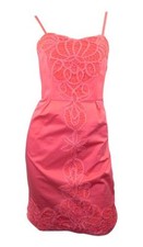 ASOS coral fitted premium short cocktail dress with lace detail & removable stra