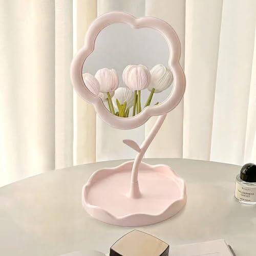 Flower shaped makeup mirror - flower-shaped,