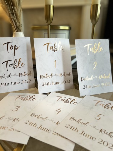 Wedding table numbers foil - numbers,