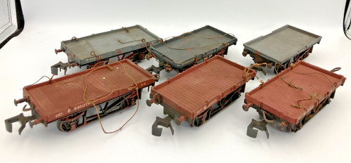 Lima gauge flat wagons brown - o,
