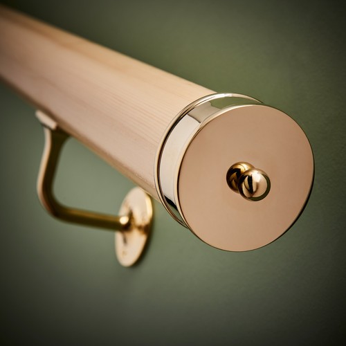 Brass effect handrail - , end