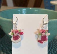 Pink Heart Cows with Roses