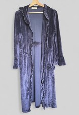 Claire navy blue velvet hooded
