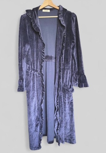 Claire navy blue velvet - , hooded