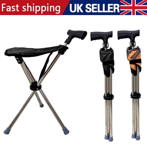 Folding walking stick seat - folding,