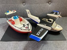 Playmobil Police Sea Plane & Fire Rescue Boat,Toy Bundle.