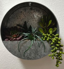 Pair of Succulent Wall Planters  Shabby Chic Farmhouse Style  Both Planters