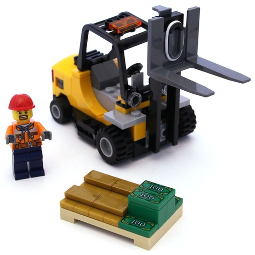Lego train city cargo forklift - train,