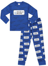 Kids Everton Pyjamas Home Of The Blues Bramley Moore Long Cotton PJs
