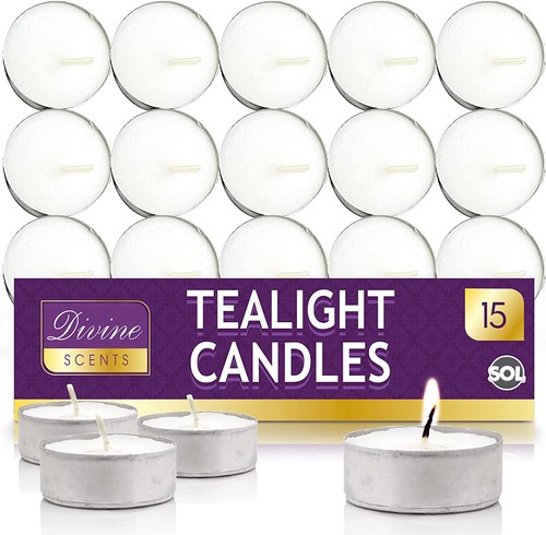 15pk tea lights white - lights,