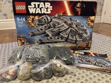 LEGO Star Wars: Millennium Falcon (75105) with box, figs/manual, reverse built 