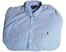 Vintage Polo Ralph Lauren Blue/White Pinstriped Long Sleeved Shirt Mens 3XB XXXL