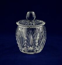 Stuart Crystal Art Deco Lidded Preserve Pot / Jar - 4" Tall - Signed 1st
