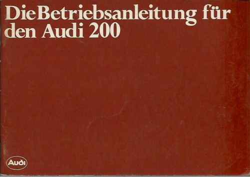 Audi 200 owners manual - audi,