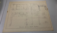 mid-1900s Gottshall Furniture Design Drawing  / QUEEN ANN HALL TABLE